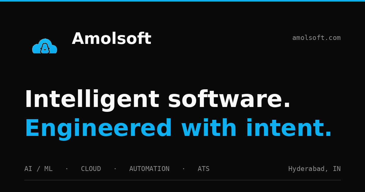 Amolsoft — Intelligent Software Solutions